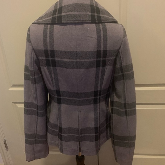 NWT Tulle by Anthropologie Plaid Pea Coat, Large - Picture 3 of 7
